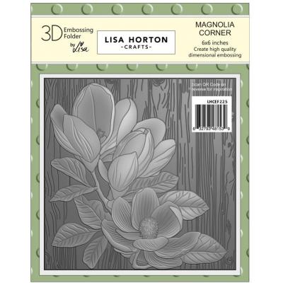 Lisa Horton Crafts 3D Embossing Folder - Magnolia Corner